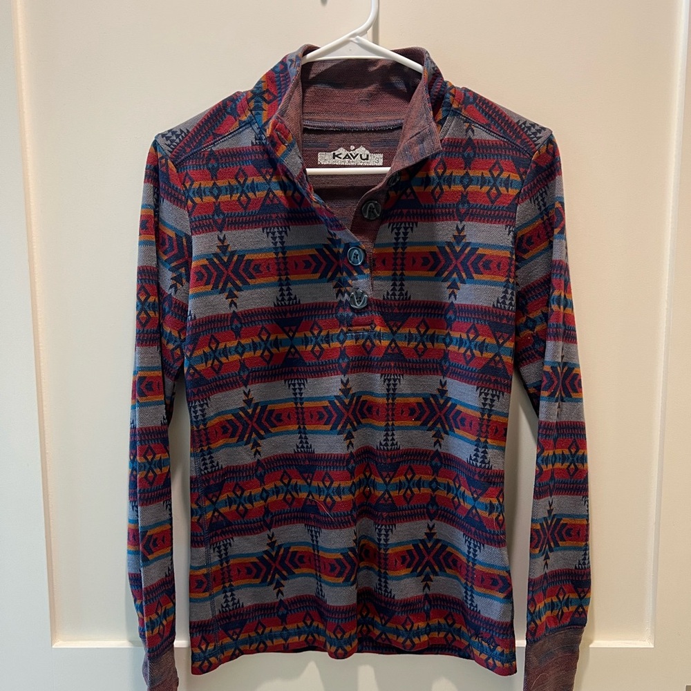 KAVU Women's Multicolor Patterned Sweater